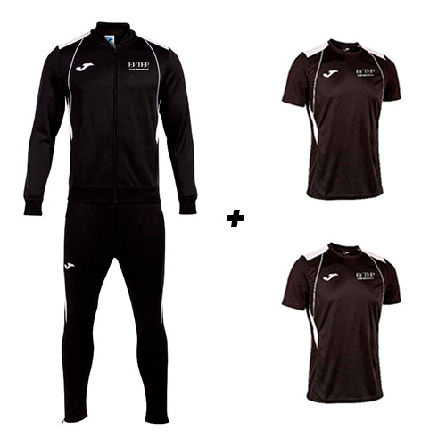 Chándal + 2 camisetas oficiales (equipo nivel nacional)